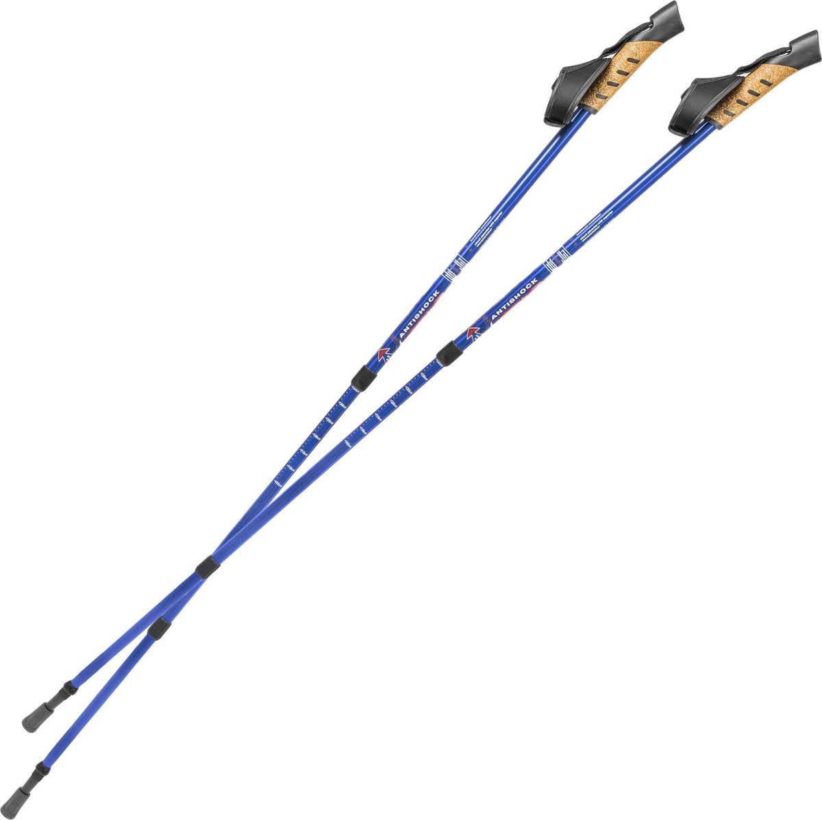 Nordic Walking stokken, verstelbaar, antishock blauw 401503